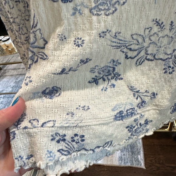 Free People Clover Printed Long Sleeve Scoop Neck Shirt - Picture 7 of 9